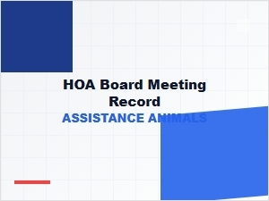Hoa Board Meeting Record for Assistance Animals